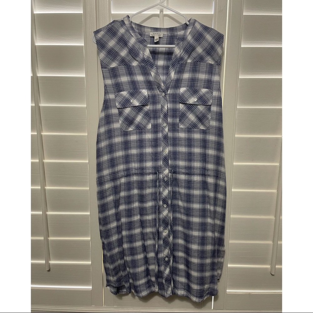 Joie Soft Safia Plaid Cinching Dress Size L